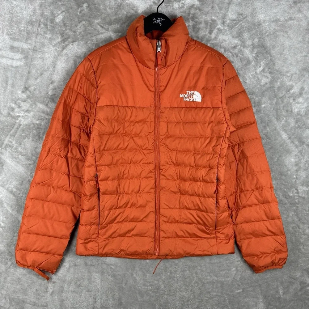 The North Face Puffer Jacket 550 Fill Short Full Zip Casual Winter Mens Small
